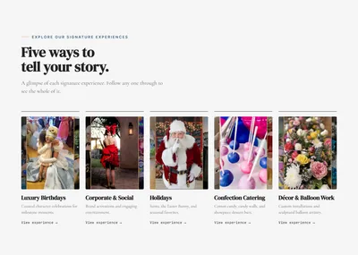 Storybook Entertainment website on desktop